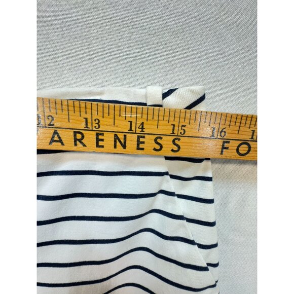 Zara Basic Womens Dressy Shorts Size L Blue White  Striped High-Waist Travel - Picture 7 of 10